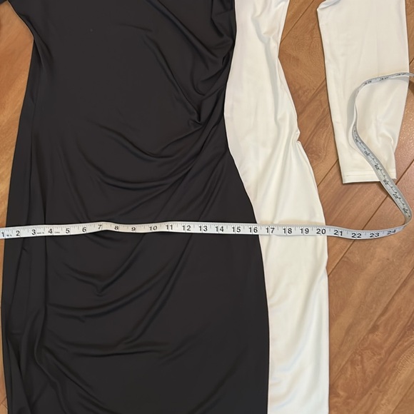 Elegant Black and White Long Sleeve Dress - Picture 9 of 10